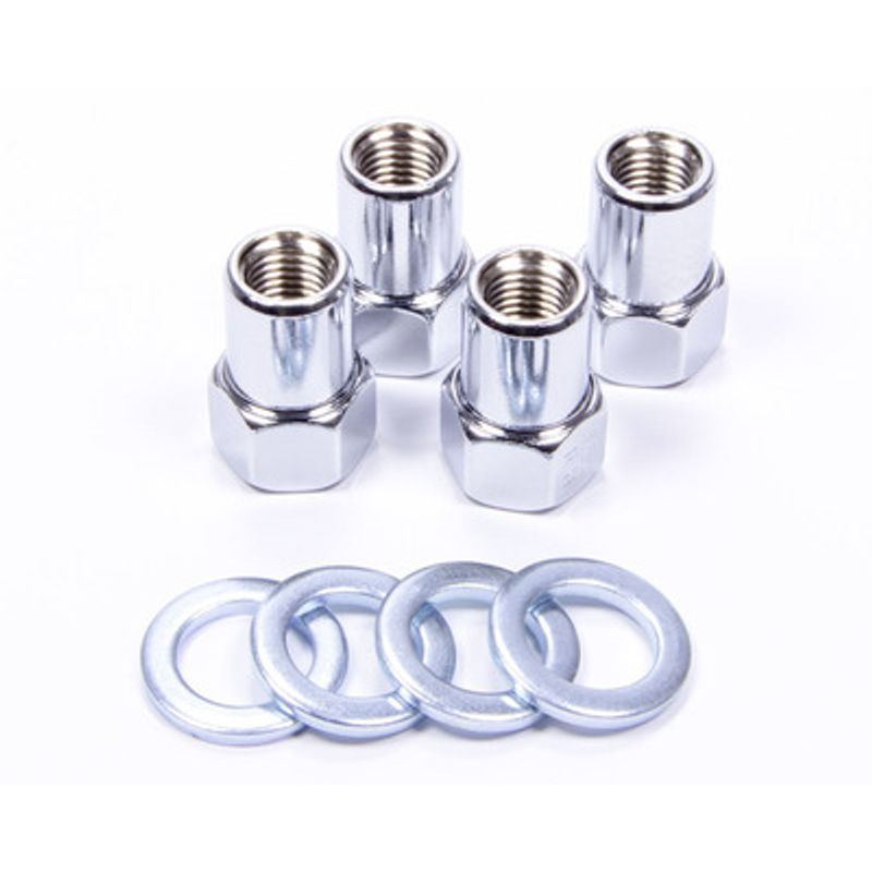 HJULMUTTER 1/2'' CHROME FLAT MED SKIVE ÅPEN